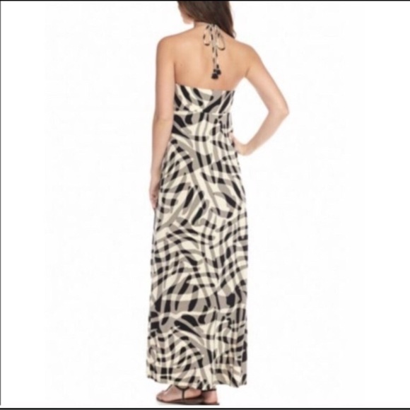 Tommy Bahama Chateau Fringe Halter Maxi Dress Sz Med 🦋 - Picture 2 of 12